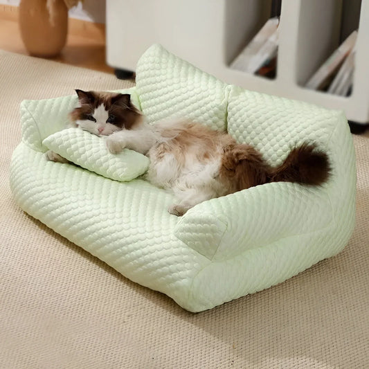 Washable Plush Cushion Bed for Pets - SnuggleNest