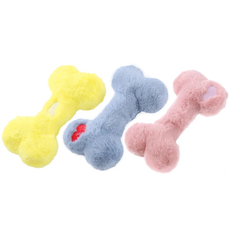 Cute Love Bone Plush Squeaky Dog Toy