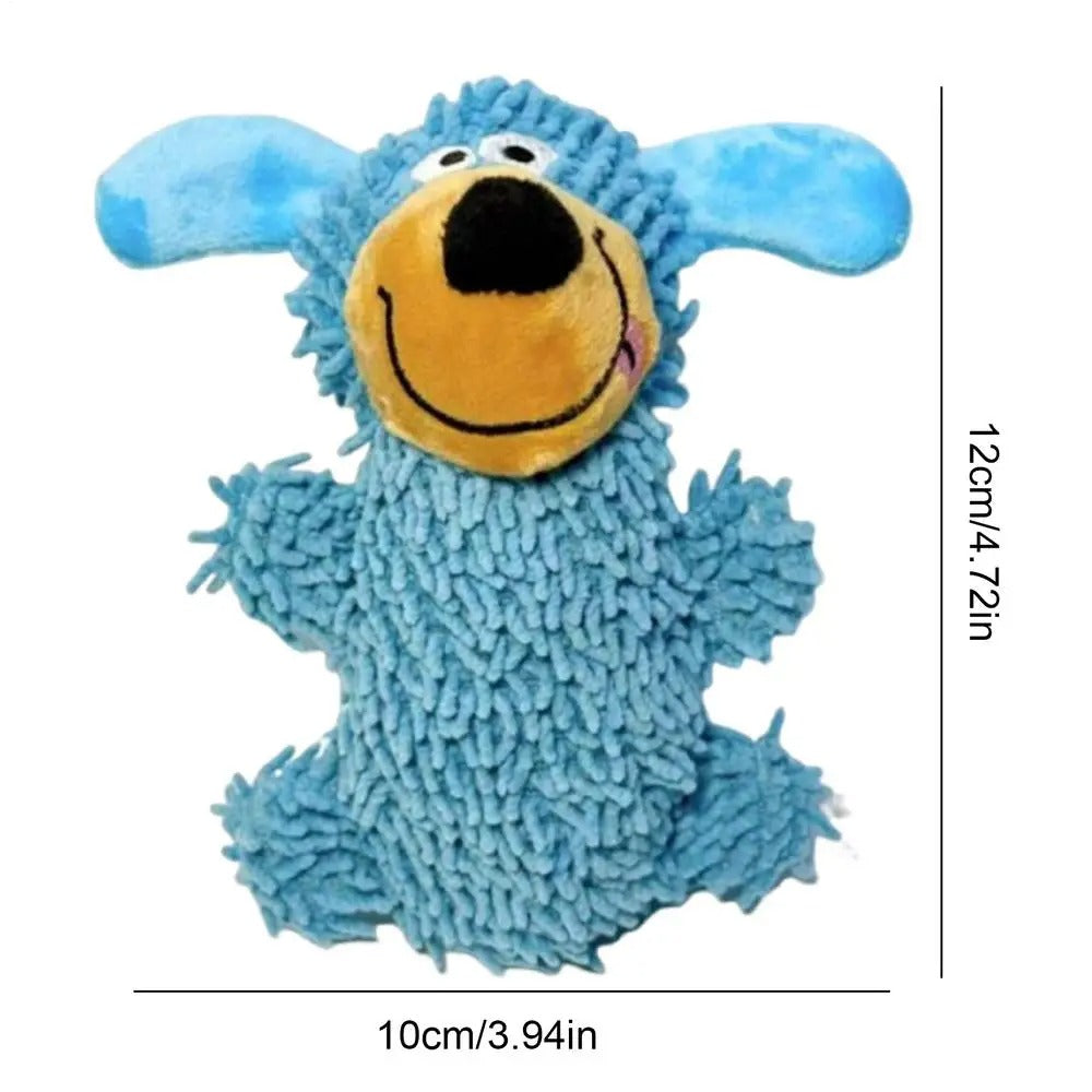 Giggling tooth cleaning toy in dog colours