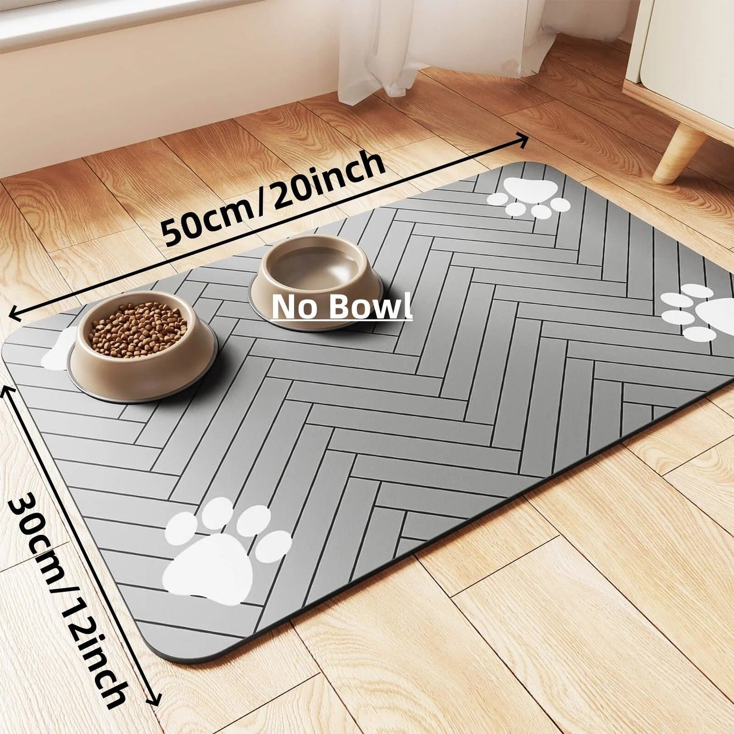 Absorbent Pet Placemat for Food and Water Bowl
