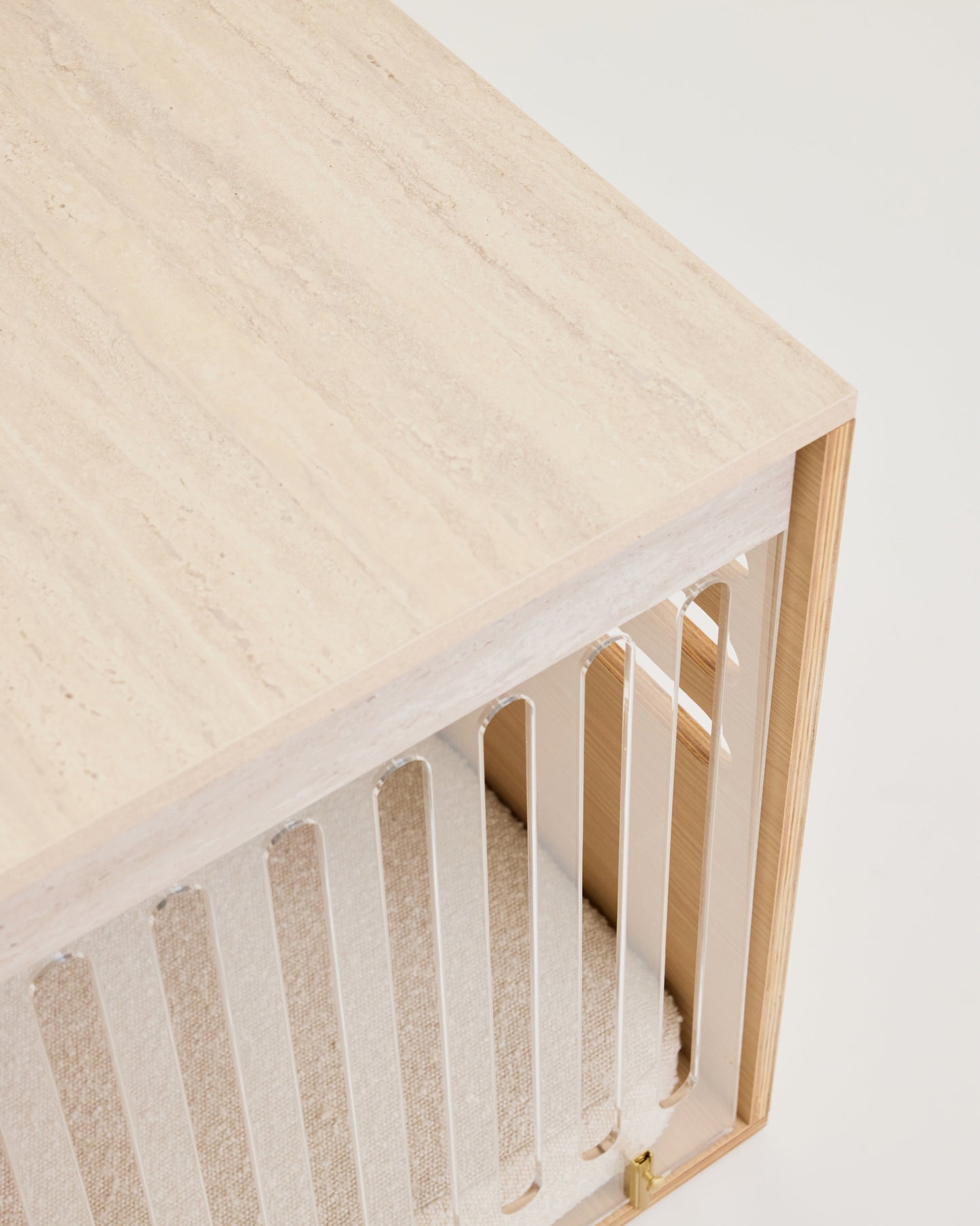 Side Table Crate - Elm Travertine