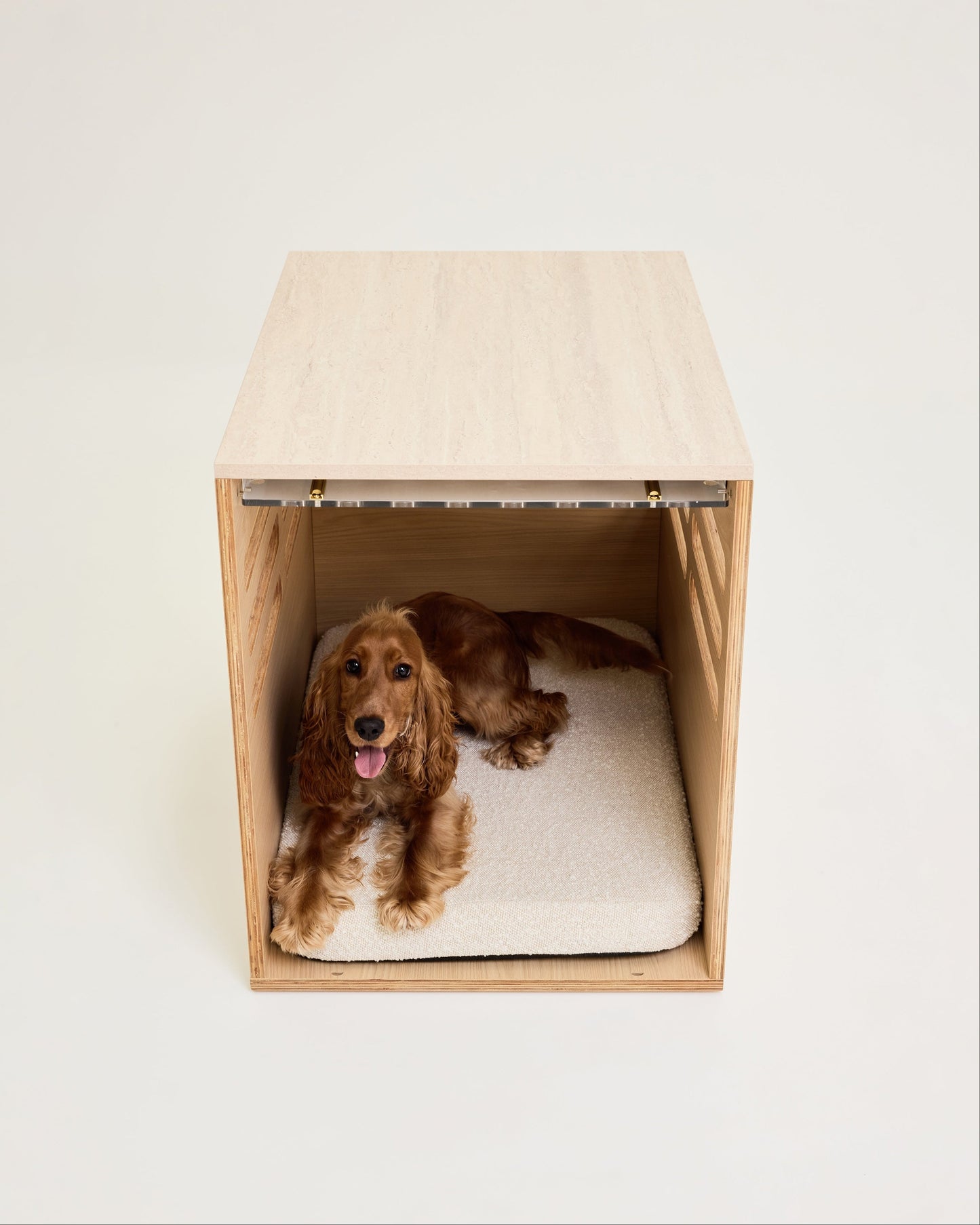 Side Table Crate - Elm Travertine