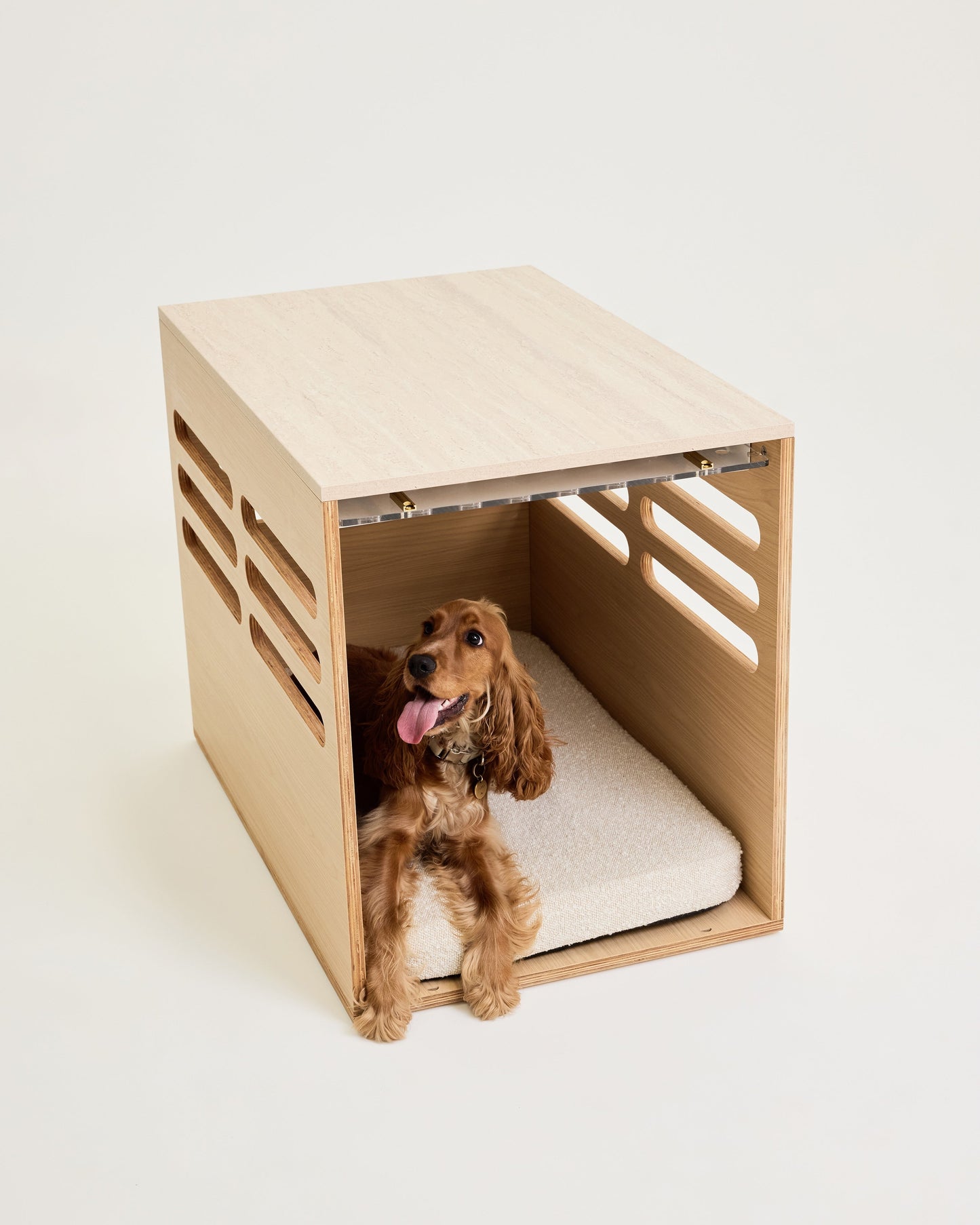 Side Table Crate - Elm Travertine