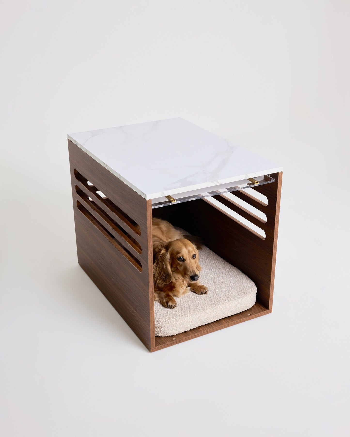 Side Table Crate - Walnut Carrara