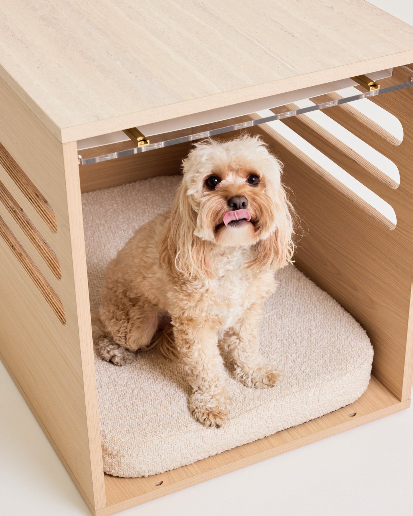 Side Table Crate - Elm Travertine