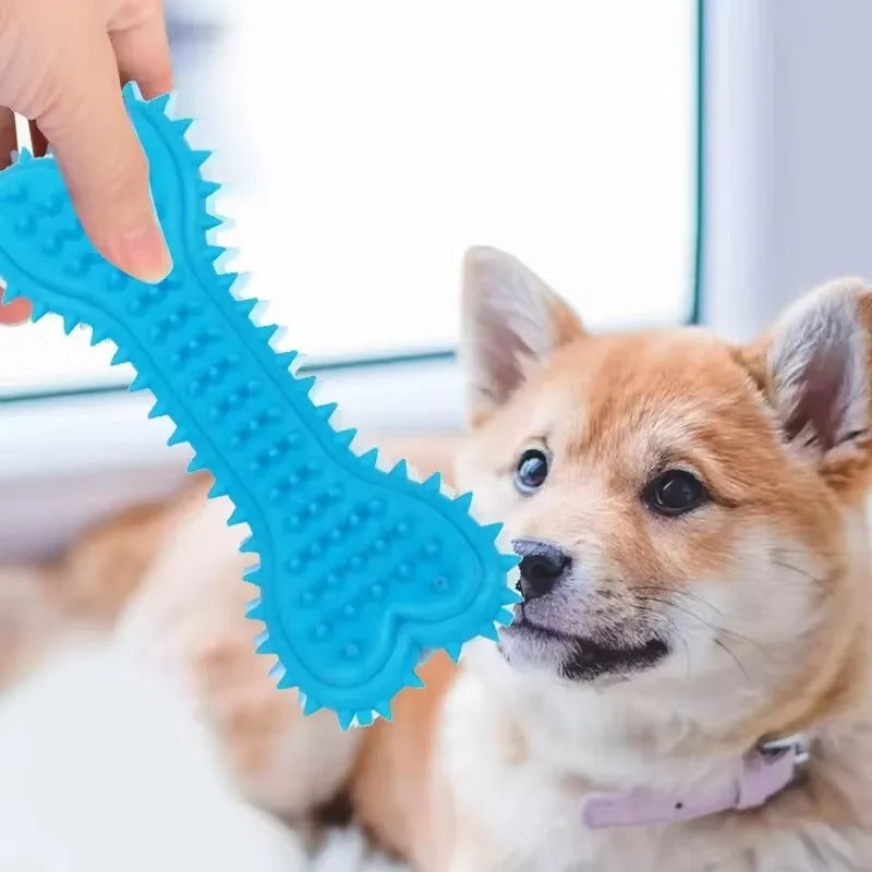 Soft Rubber Bite-Resistant Bone Shape Chew Toy for Dogs