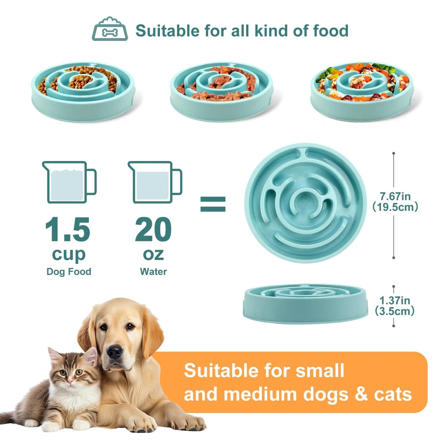 Slow Feed Pet Bowl