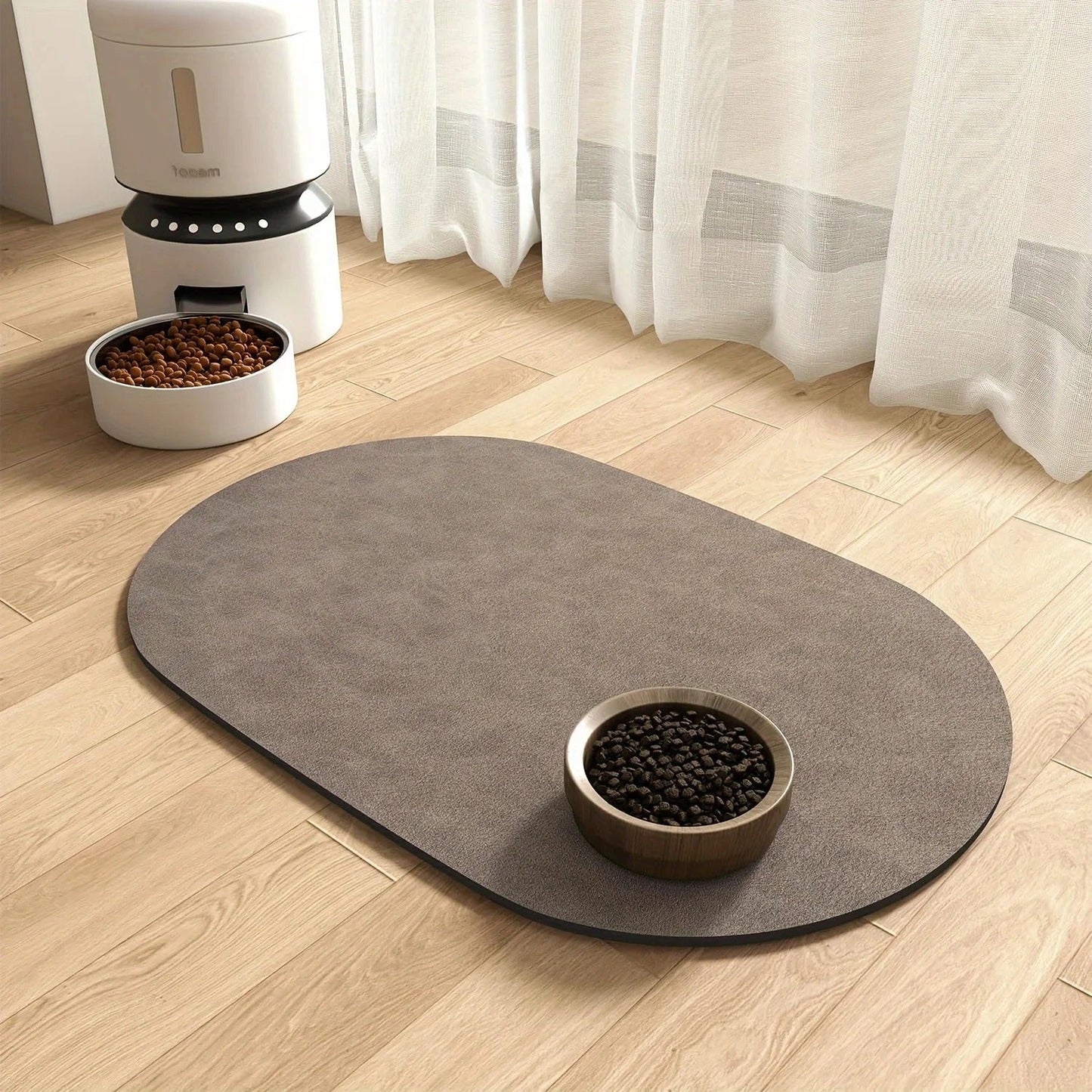 Pet Solid Color Oval Mat