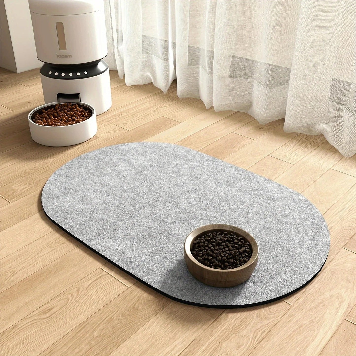 Pet Solid Color Oval Mat