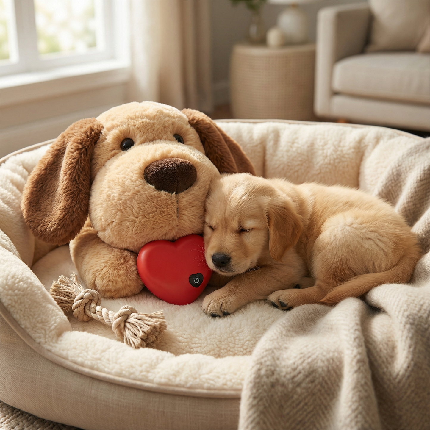 Calming Heartbeat Comfort Plush for Pets – Anxiety & Stress Relief